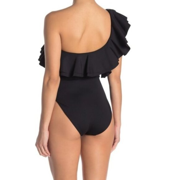 Onia Stella Asymmetrical One Shoulder Ruffled Swimsuit - Picture 2 of 8